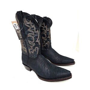 Dingo Men's DI 107 The Duke Snip Leather Pull On Western Boot Navy Size 11D